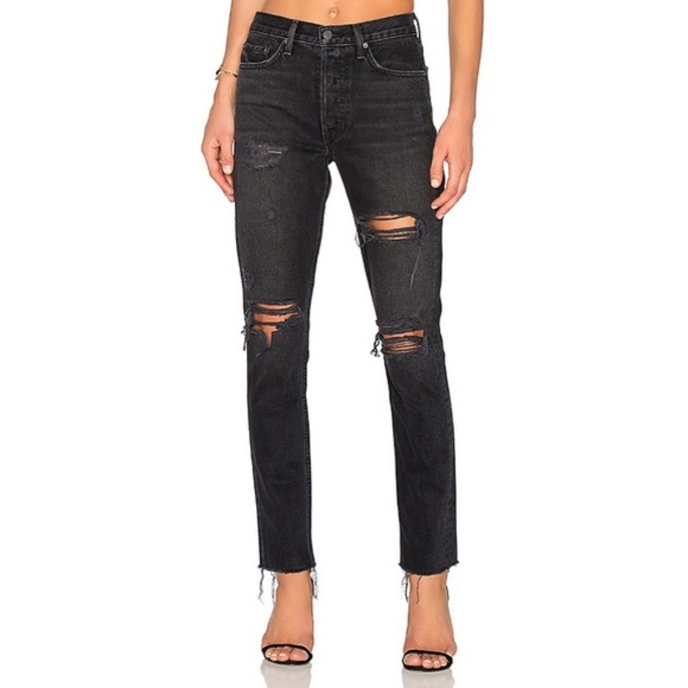 GRLFRND Karolina High-Rise Skinny Jean Black